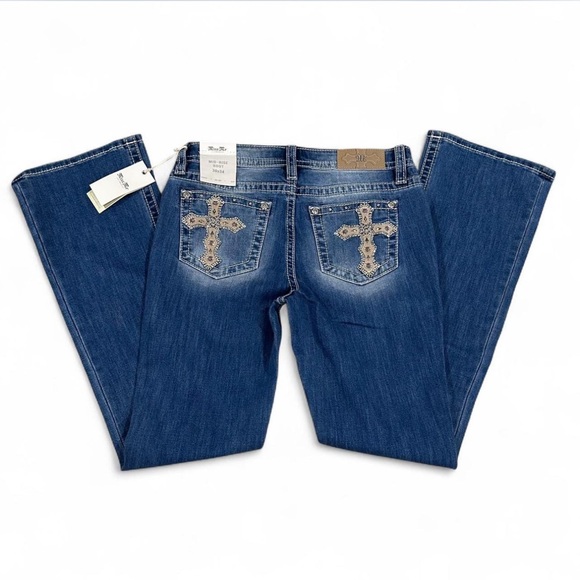 Miss Me Women's Blue Embellished Jeans 30 - Picture 2 of 6